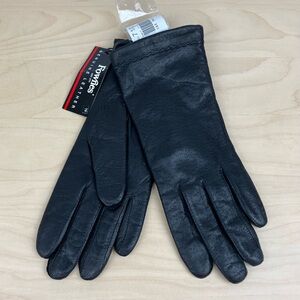 Vintage Fownes Women's Black Leather Gloves Size 7.5 Sears NWT!